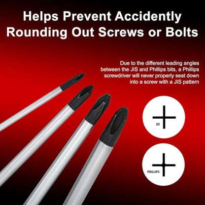 Tusk JIS Screwdriver Set - 4-Piece, #0/#1/#2/#3