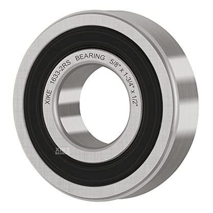 XIKE 4 Pcs 1633-2RS Bearings 5/8" x1-3/4 x1/2", Double Rubber Seals. - size: 1633-2RS Size 5/8"x1-3/4"x1/2"