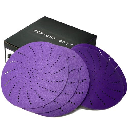 Serious Grit - 6-Inch P80-P220 Ceramic Multi-Hole Sanding Discs - 50 Pack - size: Mixed Grit