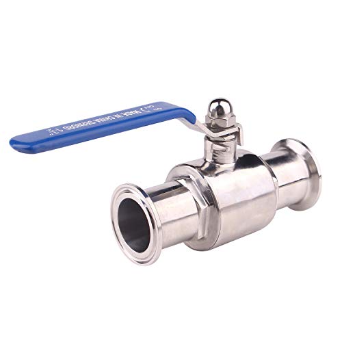 DERNORD 1.5" Tri-Clamp Ball Valve Stainless Steel 304,PTFE Lined. (1.5 inchTube OD) - size: 1.5 inch Tube OD