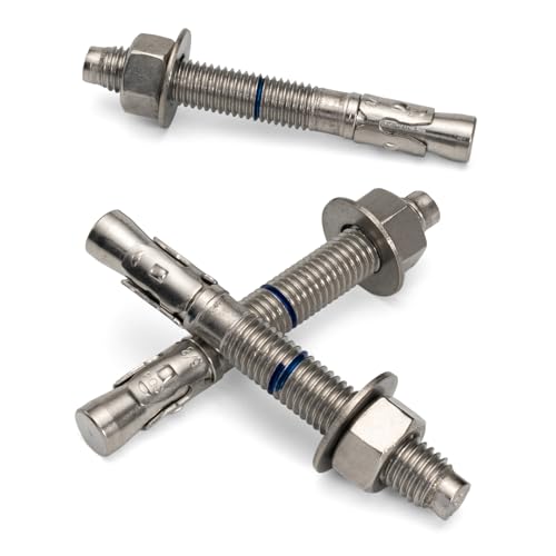 5/8" x 5" Concrete Anchors (12 Pack) 5/8 inch Wedge Anchors Bolts Stainless Steel - size: 5/8"x5"