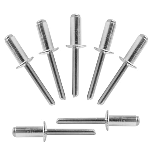 ALLCLEAN 75 Pcs 1/4" x 5/8" Aluminum Blind Rivets,6.4 x 16mm Pop Rivets,Aluminum Grip and Steel Mandrel - color: Aluminum, size: 1/4" x 5/8"