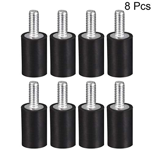 uxcell M4 Thread Male Female Rubber Mounts Vibration Isolators Shock Absorber 10mm X 15mm Black 8pcs - size: M4x10mmx15mm