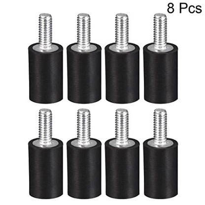 uxcell M4 Thread Male Female Rubber Mounts Vibration Isolators Shock Absorber 10mm X 15mm Black 8pcs - size: M4x10mmx15mm