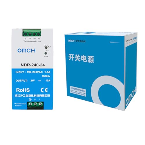 24V 10A DIN Rail Power Supply, 240W Switching Power Supply