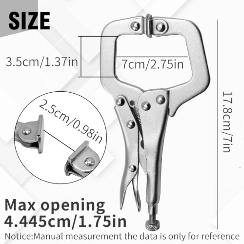 6 Pack 6 Inch C-Clamp Locking with Swivel Pads Heavy Duty Pliers Welding Clamps Clamps Heavy Duty for Craftsmen Home Workshop