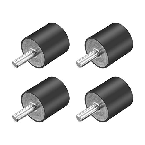 uxcell M6 Thread Rubber Mounts,Vibration Isolators,Cylindrical Shock Absorber with Studs 20mm x20mm 4pcs - size: M6x20x20mm