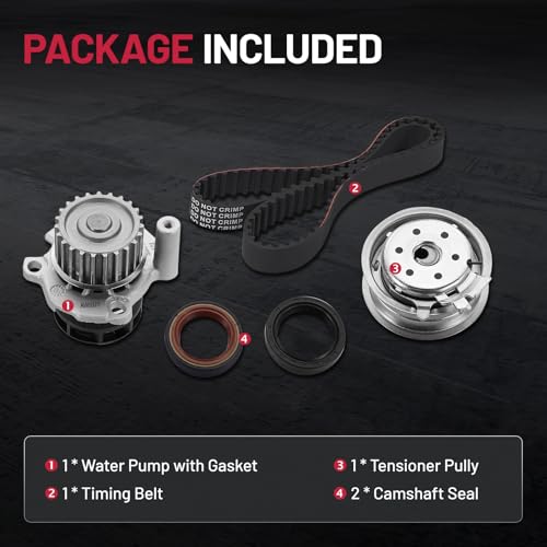 BDFHYK Engine Timing Belt Kit with Water Pump Compatible with VW Beetle 1999-2005, Golf 1999-2006, Jetta 1999-2005 2.0L L4 SOHC Engine for 95296K1 TBK296 2480-0296 - size: TBK296