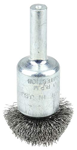 Weiler 10033 1" Circular Flared Crimped Wire End Brush, .006" Steel Fill, Made in the USA - size: 0.006 Wire Size, style: Steel