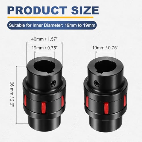 MECCANIXITY XL1 Type Flexible Elastic Shaft Coupling 19mm to 19mm Bore - size: 19mm to 19mm Bore 40 Diameter