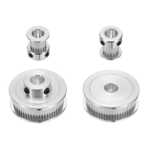 uxcell 2 Set GT-2 Synchronous Wheel 20&60 Teeth 8&10mm Bore, Aluminum Alloy Timing Pulley Wheel with 2Pcs Length 200mm, Width 10mm Belt for 3D Printer, CNC Machine (20-60T-8&10B-10)