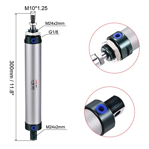MECCANIXITY Pneumatic Air Cylinder MAL32X150 32mm Bore 150mm Stroke - size: 32X150 mm