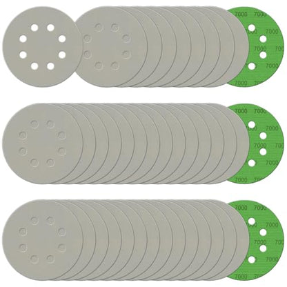 100Pcs 5 Inch Sanding Discs Hook & Loop 8-Hole Wet Dry Sandpaper 7000 Grit - style: 100Pcs 7000 Grit