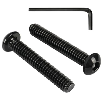 VGBUY 45Pcs 1/4-20 x 1-1/4" Button Head Socket Cap Bolts Screws,304 Stainless Steel 18-8,Black Zinc Plating,Fully Threaded,With Spanner Allen Hex Drive, For Furniture,Water Pump,Light Fixture(VG10307) - color: Black, size: 1/4-20 x 1-1/4"