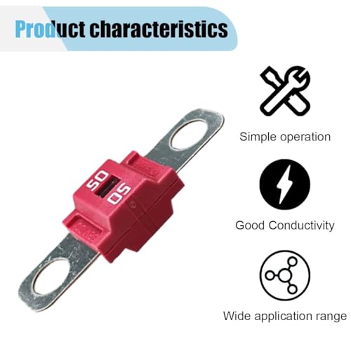 2PCS AMI/Midi Fuse Holders with 50A Fuses, High Current Fuse Holder with Cover, Automotive Fuse Holder, and Bolt-On Fuses for Cars, Buses, Caravans, Trucks, Construction Vehicles (50A) - style: 50A
