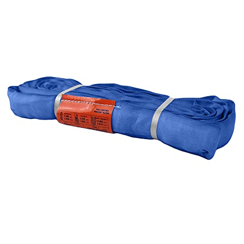 ATERET Powerlift Blue Polyester Endless Round Sling - 6 Feet Length, 21,200 lb. Vertical Capacity, 42,400 lbs Basket - Heavy Duty Poly Lifting Sling - color: 06 Blue - Vertical Capacity 21,200 lbs, size: 6FT