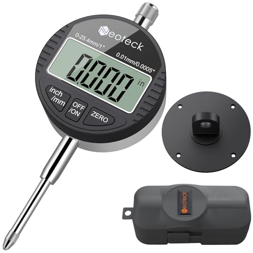 Neoteck 1"/25.4mm Digital Dial Indicator 0.0005"/0.01mm Dial Test Indicator - color: Black, size: 0-1''/0.0005''