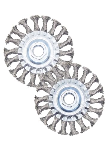 Wire Wheel Brush 4in for 4-1/2" Angle Grinder, 5/8-11 Thread, 2pcs - style: 4in Knotted