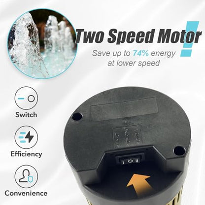 Pool Pump 2.0HP 115V Two Speed Above Ground Pool Centrifugal Pumps - color: Jongquil Yellow