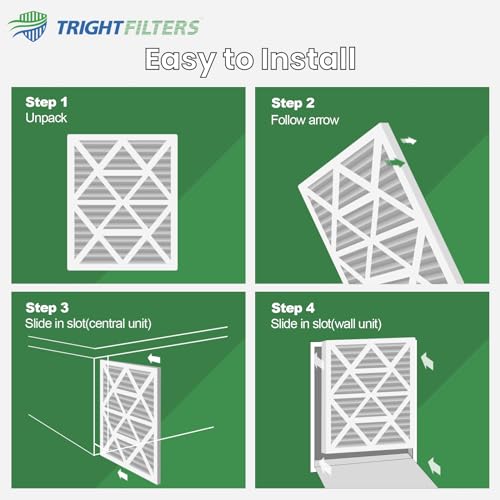 TRIGHTFILTERS 12x12x1 Air Filter 6 Pack, MERV 8 Pleated Home HVAC AC Filter - size: 12x12x1-6pack