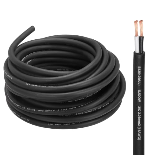 MECCANIXITY 12/2 SJOOW Electrical Wire Cable 25ft 12 AWG 2 Conductor UL - size: 12AWG*25ft, style: 2 Conductor