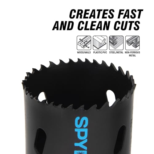 Spyder 27-Piece TCT and Bi-Metal Hole Saw Kit with Hex8 and Hex10 Rapid Core Eject Arbor System and HSS Pilot Bits - size: 27-Piece