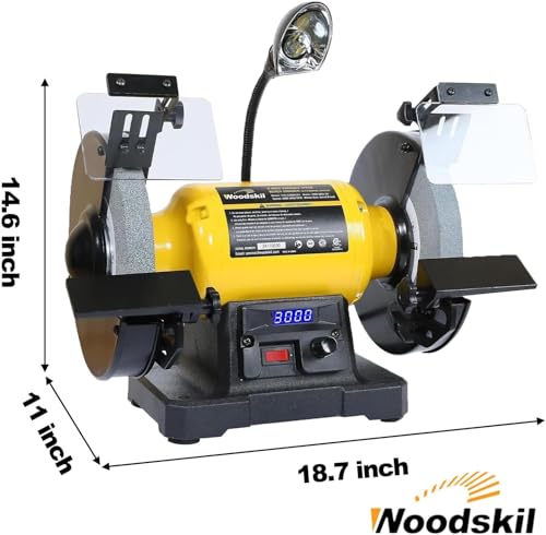 Woodskil Digital Display 8" Variable Speed Bench Grinder for Knife,3/4HP,5A - size: 8" Variable Speed Grinder