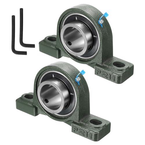 uxcell 2pcs UCP211-32 Pillow Block Bearings 2 inch Bore Self Alignment, Solid Cast Iron Base Mounted Chrome Steel Bearings - size: UCP211-32
