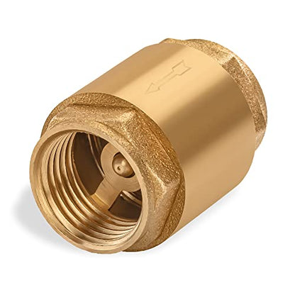 Brass One Way Valve 1/2 inch Backflow Preventer Female NPT Thread For Plumbing and Industrial Applications 0,5" Float Reinforced Check Valve For Water Boiler Heating System - size: 0.5 Inch