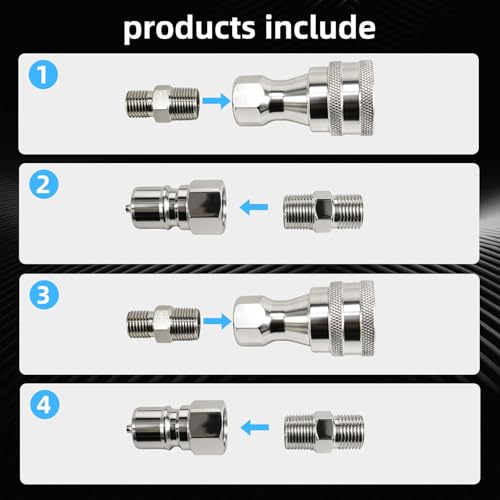2PCS M14 to M16 Hydraulic Quick Connect Adapter, Metric M14 Female M16 Male Hydraulic Fitting for AGT Mini Excavator Hydraulic Hose