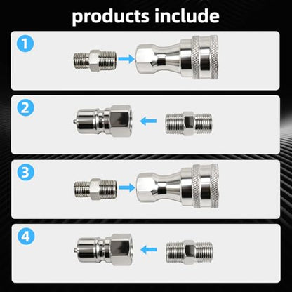 2PCS M14 to M16 Hydraulic Quick Connect Adapter, Metric M14 Female M16 Male Hydraulic Fitting for AGT Mini Excavator Hydraulic Hose