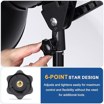 HARFINGTON Star Knob M5 Female Thread 32mm Head Brass Insert Black 3pcs - color: Black, size: M5 x 32mm