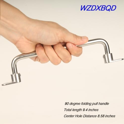 304 Stainless Steel Folding Pull Handle, 9.4" Total Length - size: Total Length 9.4 "