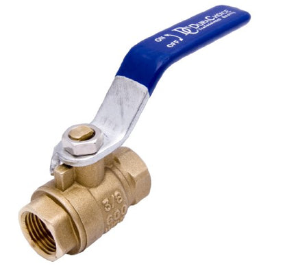 3/8" Brass Ball Valve Full Port 600 WOG Blue Handle for Water Oil Gas - size: [3/8"]