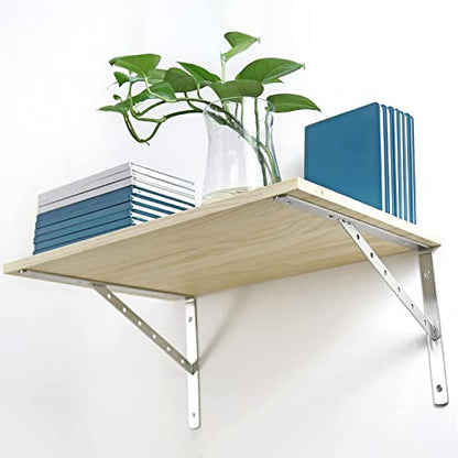 Solid Shelf Brackets 16 Inch, L Brackets Heavy Duty Shelf Brackets - size: 16"(Solid Brackets-Silver)