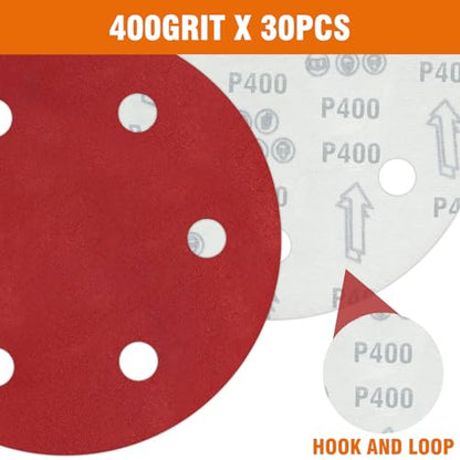 30 PCS 9 Inch Drywall Sanding Discs 400 Grit 6 Hole - color: 6 Hole, size: Grit 400