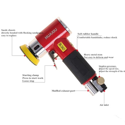 Mini Orbital Sander, High Speed Air Polisher for Auto Body Work & Detailing