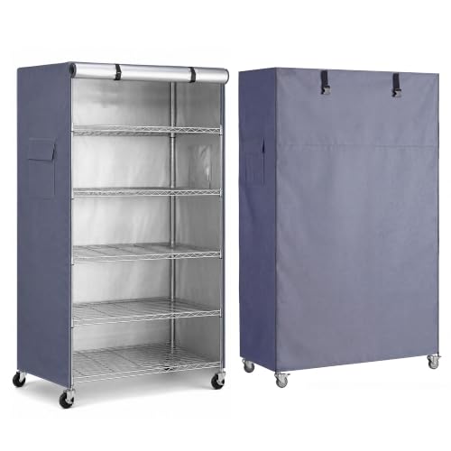 Shelf Cover for Storage Shelving, Fits 36"W x 24"D x 72"H Wire Rack - color: Grey, size: 36"W x 24"D x 72"H