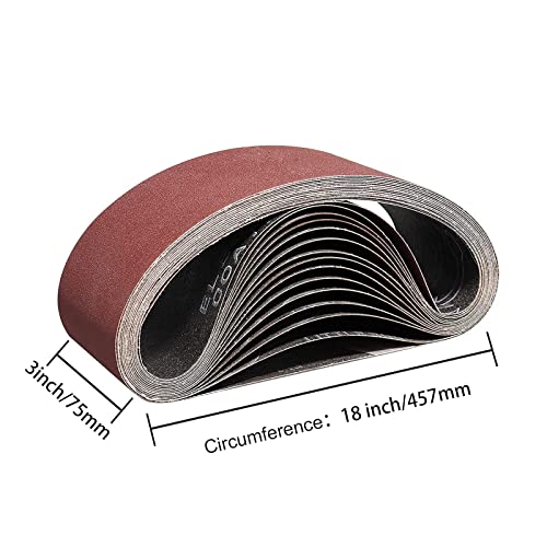 15 Pack 3X18 Inch Sanding Belts 80 120 150 240 400 Grit - size: 3 x 18 in (15 Pck)