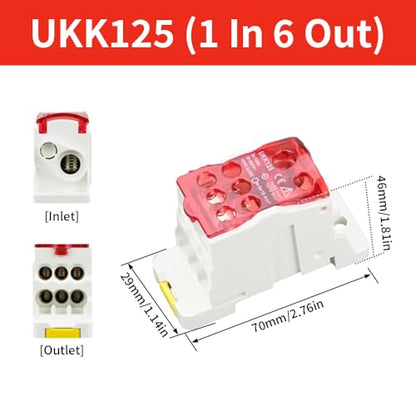 BORDSTRACT 690V 125A DIN Rail Distribution Box,Red - color: Red, size: 125A