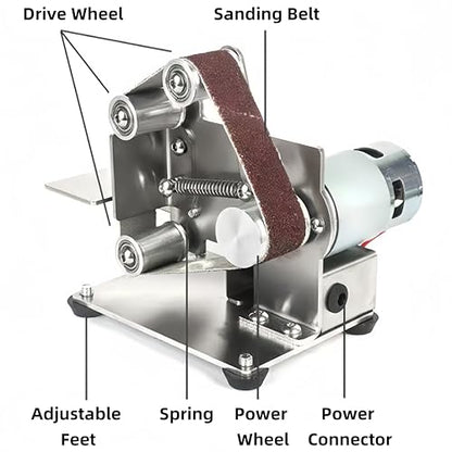 Electric Jewelry Making Belt Sander Tool, 4000-9000RPM Ring Making Knife Sharpener Kit, Mini Bench Grinder Polisher Machine for Woodworking Metalworking Jewelry Making