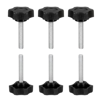 HARFINGTON 6Pcs Star Knob Handle M6 x 35mm Male Thread Metric Carbon Steel - size: M6 x 35mm