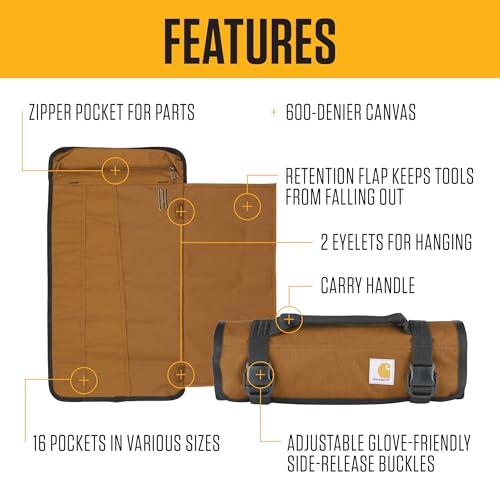 Carhartt Utility Roll Organizer Black - color: Black, size: 16 Pocket
