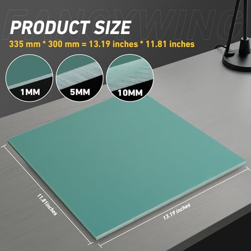 G10 Fiberglass Sheet, 335X300X1.5MM Glass Fiber Composite Laminate Board, Epoxy Resin Panel for DIY Models, RC, 3D Printing, Electrical Insulation 1.5mm Thickness Green - color: Green, size: 335x300x1.5MM