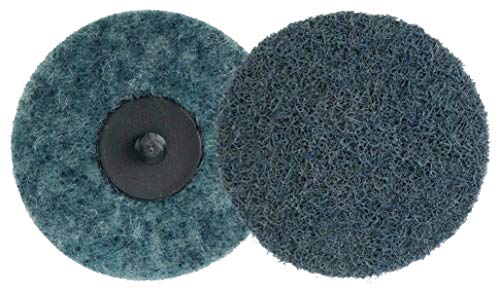 Weiler 51533 3" Non-Woven Surface Conditioning Disc, Plastic Button Style, AO - Very Fine (Pack of 25) - size: Very Fine (Blue), style: Pack of 25