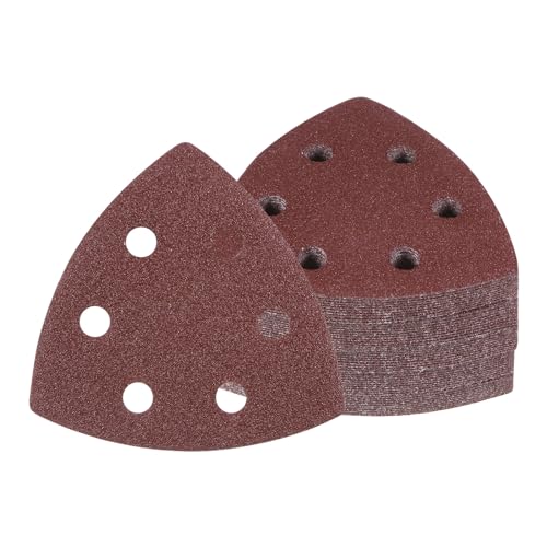 50pcs Mouse Sander Detail Sandpaper 100Grit 3-1/2" Triangle - size: 100 grit