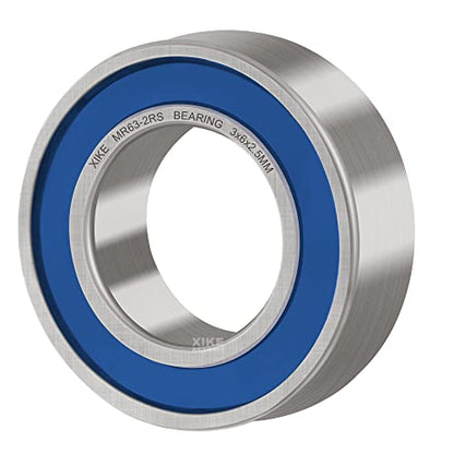 XIKE 10 Pcs MR63-2RS Bearings 3x6x2.5mm, Double Rubber Seals. - size: MR63-2RS 3x6x2.5mm