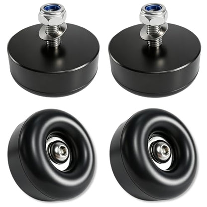 4-Pack Heavy Duty Rubber Anti-Vibration Feet &Rubber Bumpers - 1" x 2.5" Shock Absorbing Pads with Screw Kits for Generators,Pressure Washers,Air Compressors,Pumps,Trailer Ramp Door Bumpers