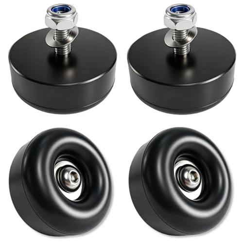 4-Pack Heavy Duty Rubber Anti-Vibration Feet &Rubber Bumpers - 1" x 2.5" Shock Absorbing Pads with Screw Kits for Generators,Pressure Washers,Air Compressors,Pumps,Trailer Ramp Door Bumpers