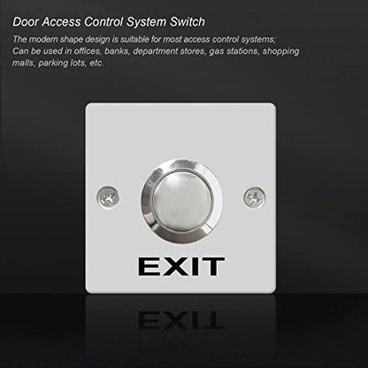 mxuteuk Door Access Control System Momentary Push Button Switch Zinc Alloy Panel Door Exit Button Push DC12V 3A G020-ZF - color: Silver-A